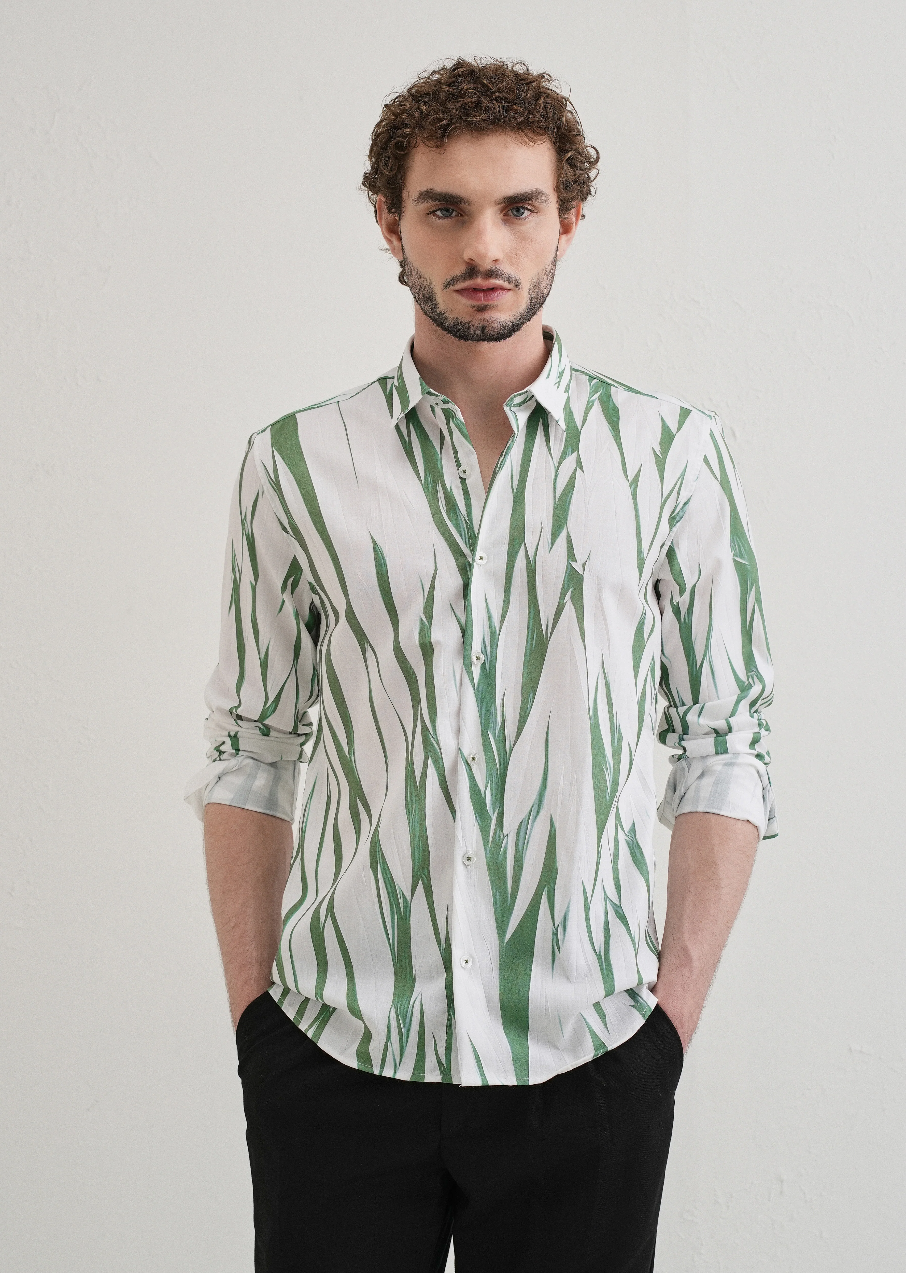 Abstract Light Green Shirt