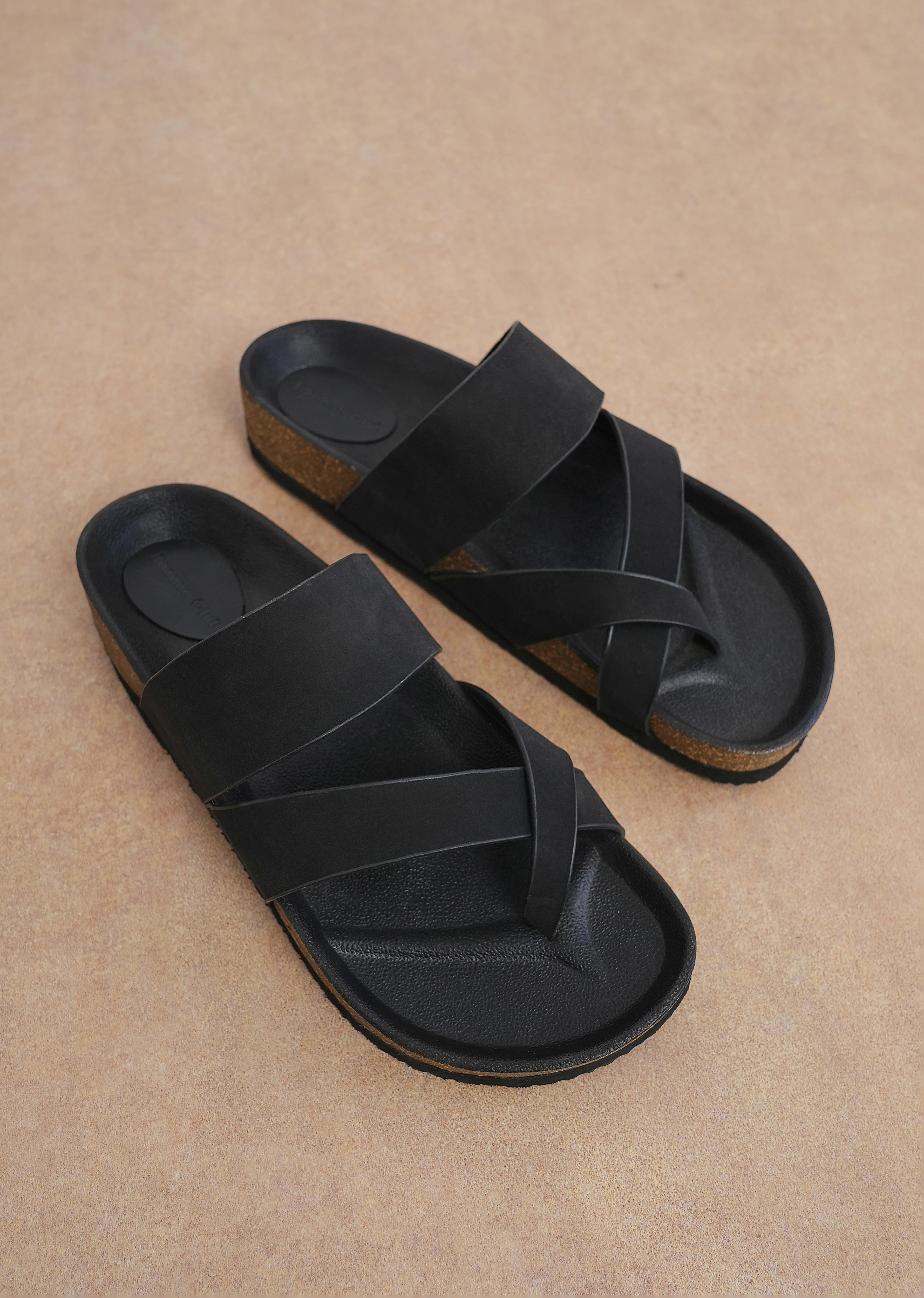 Black Classic Criss-Cross Comfort Sandals
