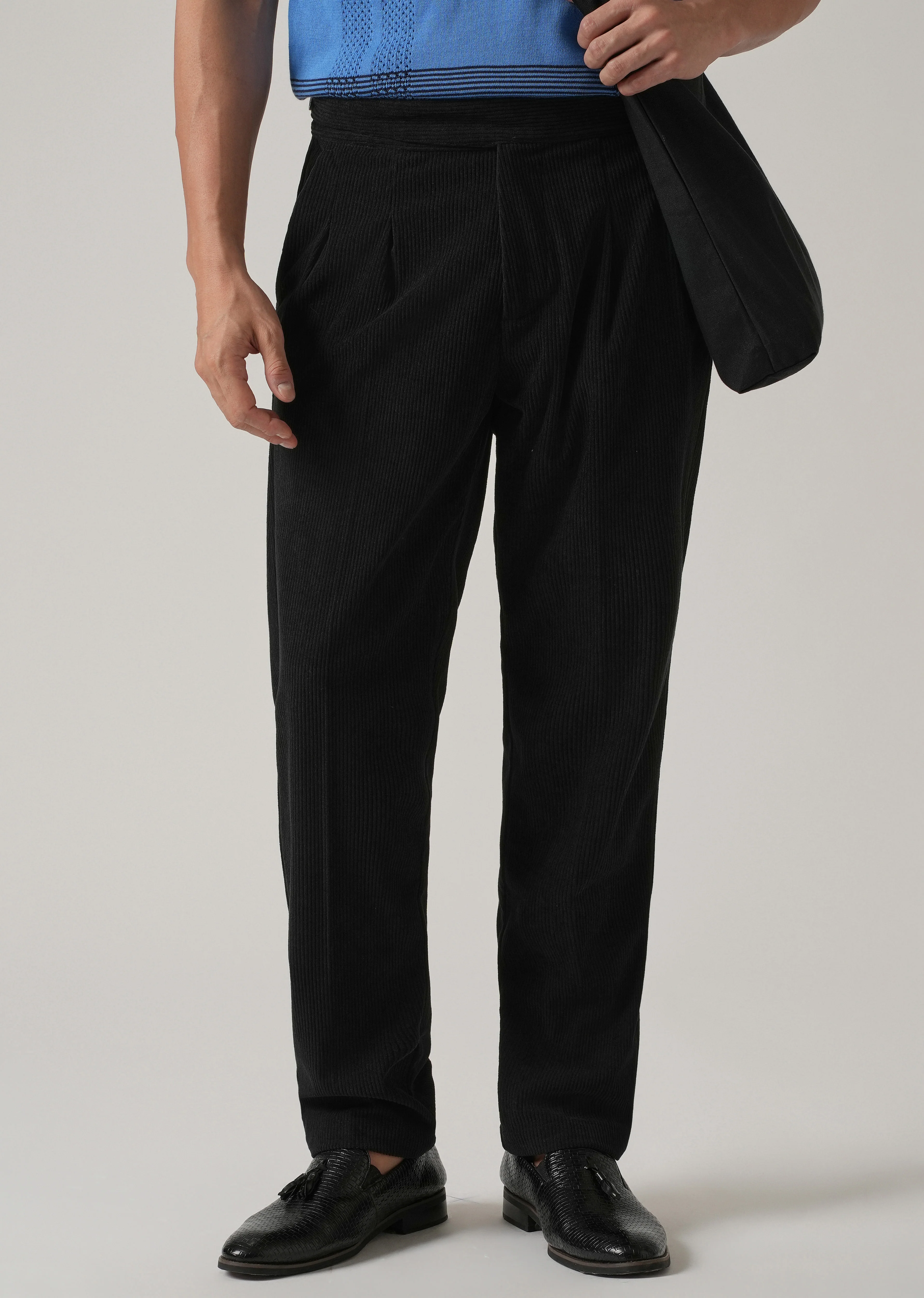 Black Corduroy Gurkha Pants