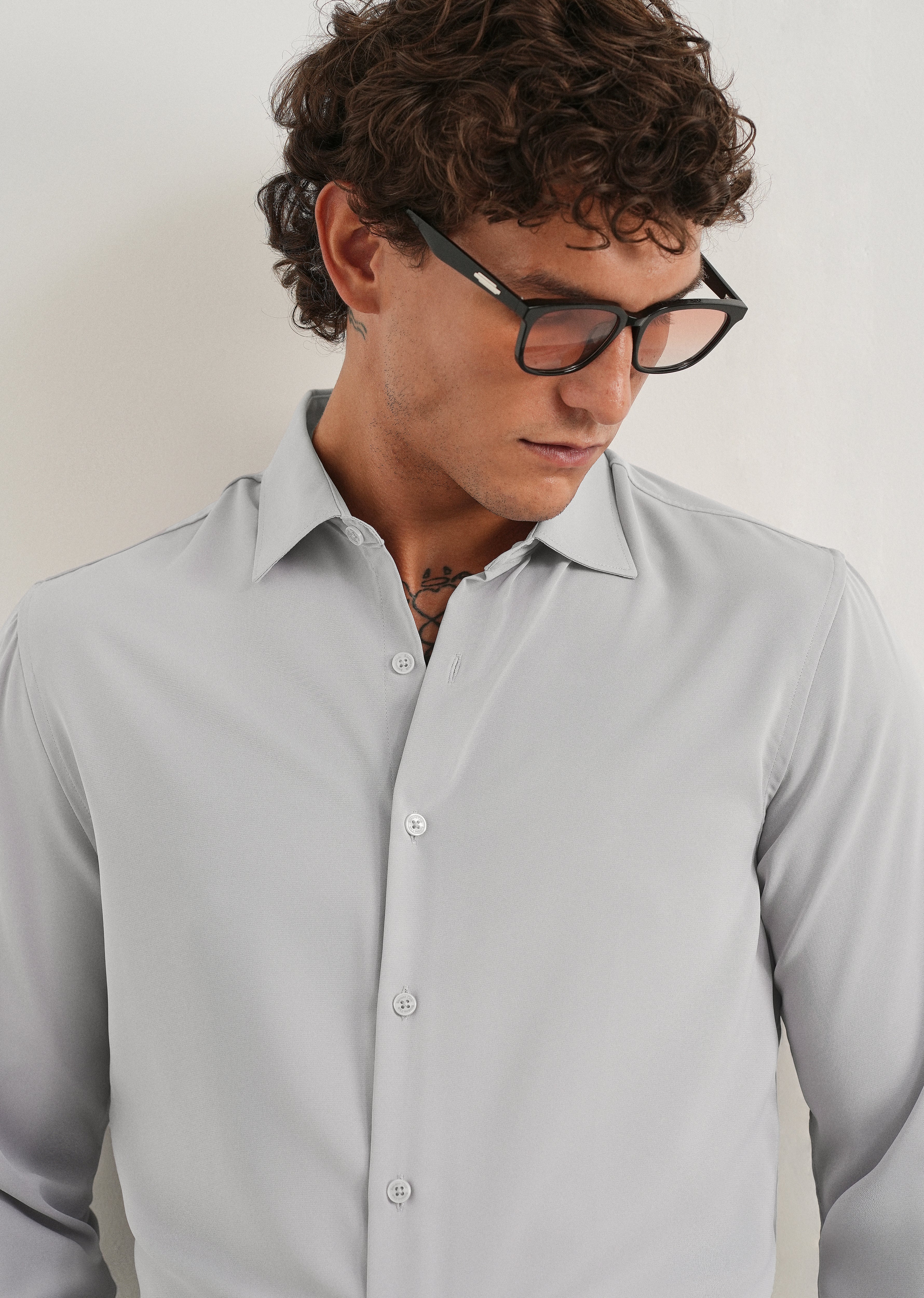 Grey Fluid Soft Shirt - Image 5