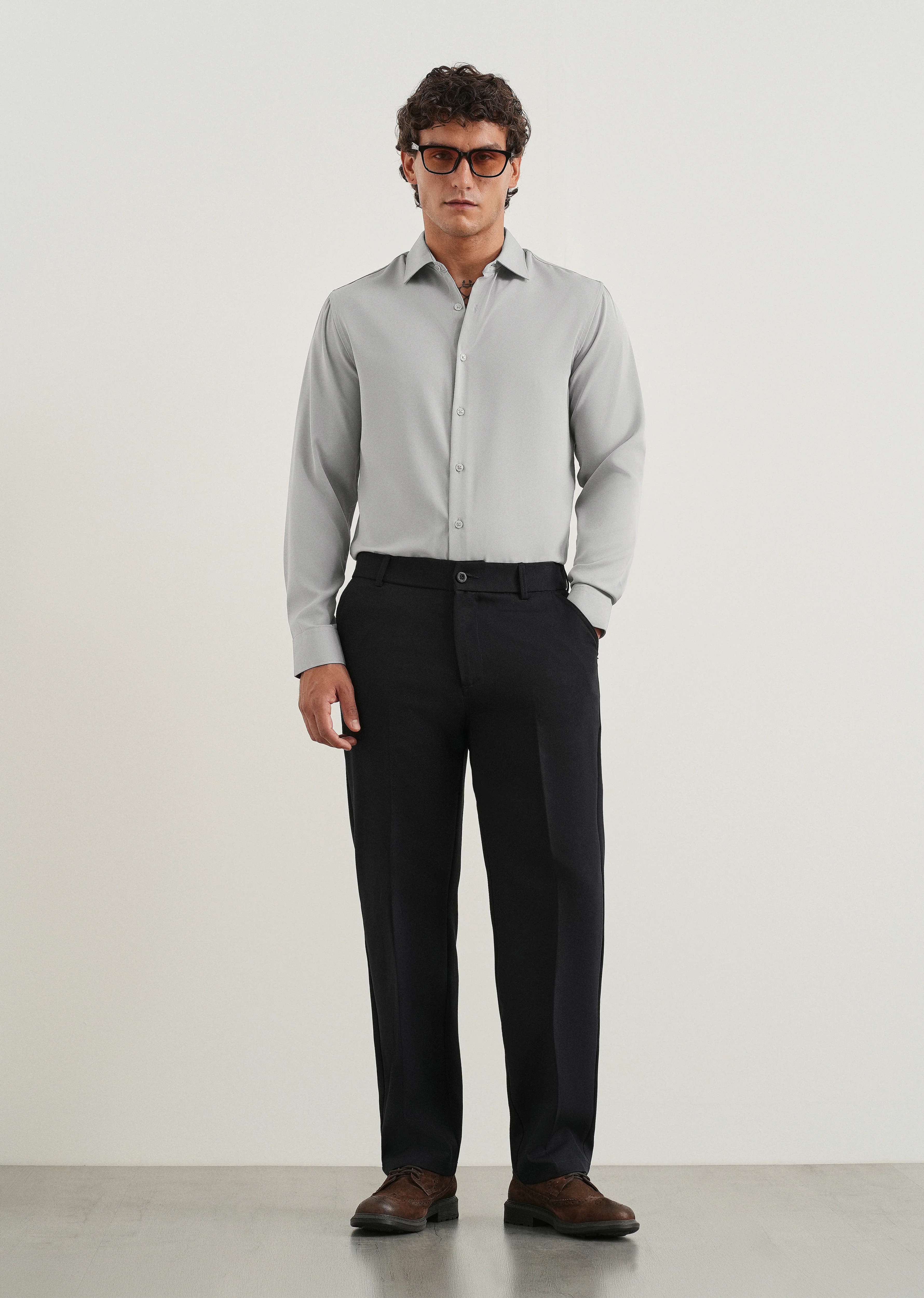Grey Fluid Soft Shirt - Image 6