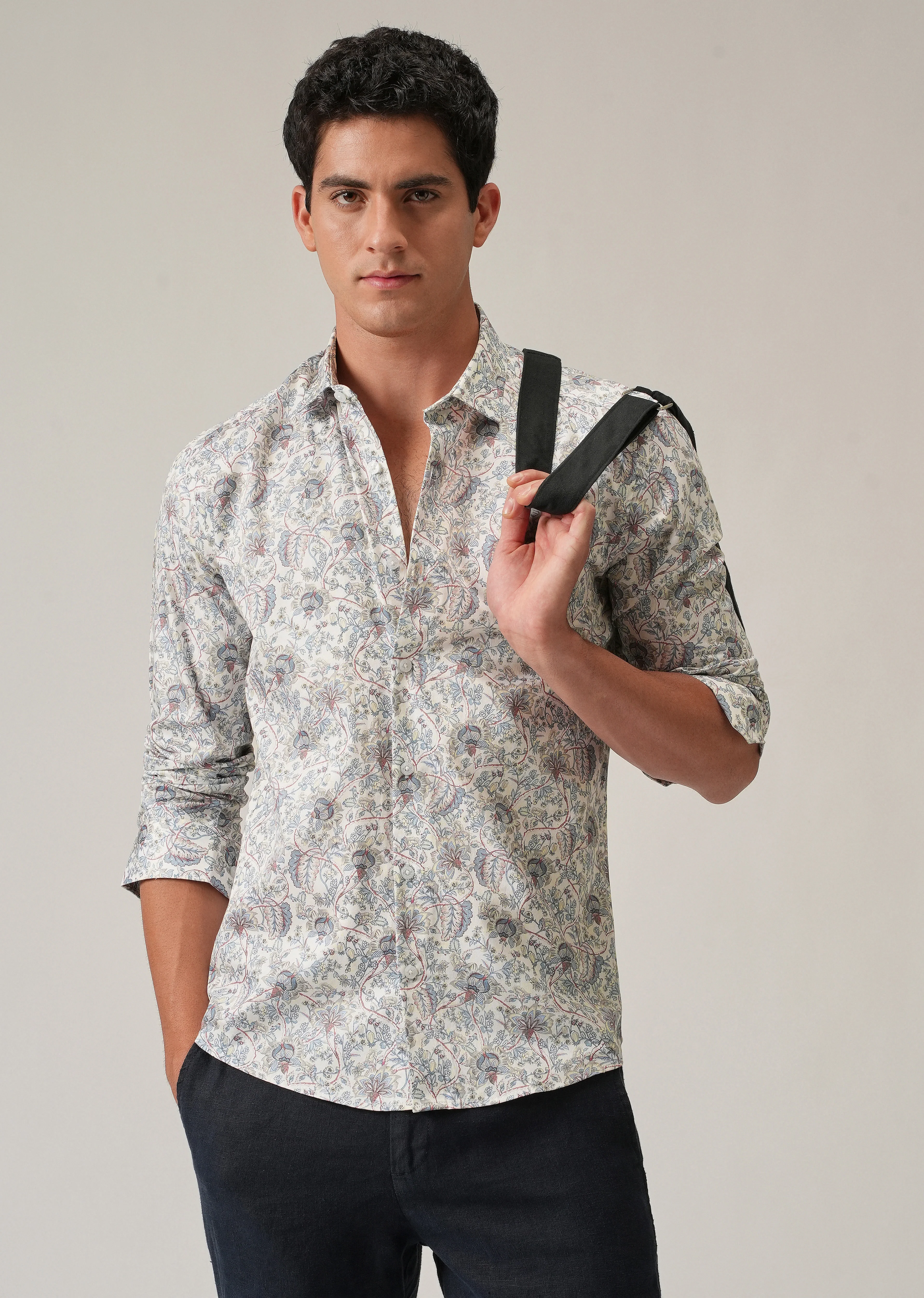 Off-White Ditsy Floral Print Shirt