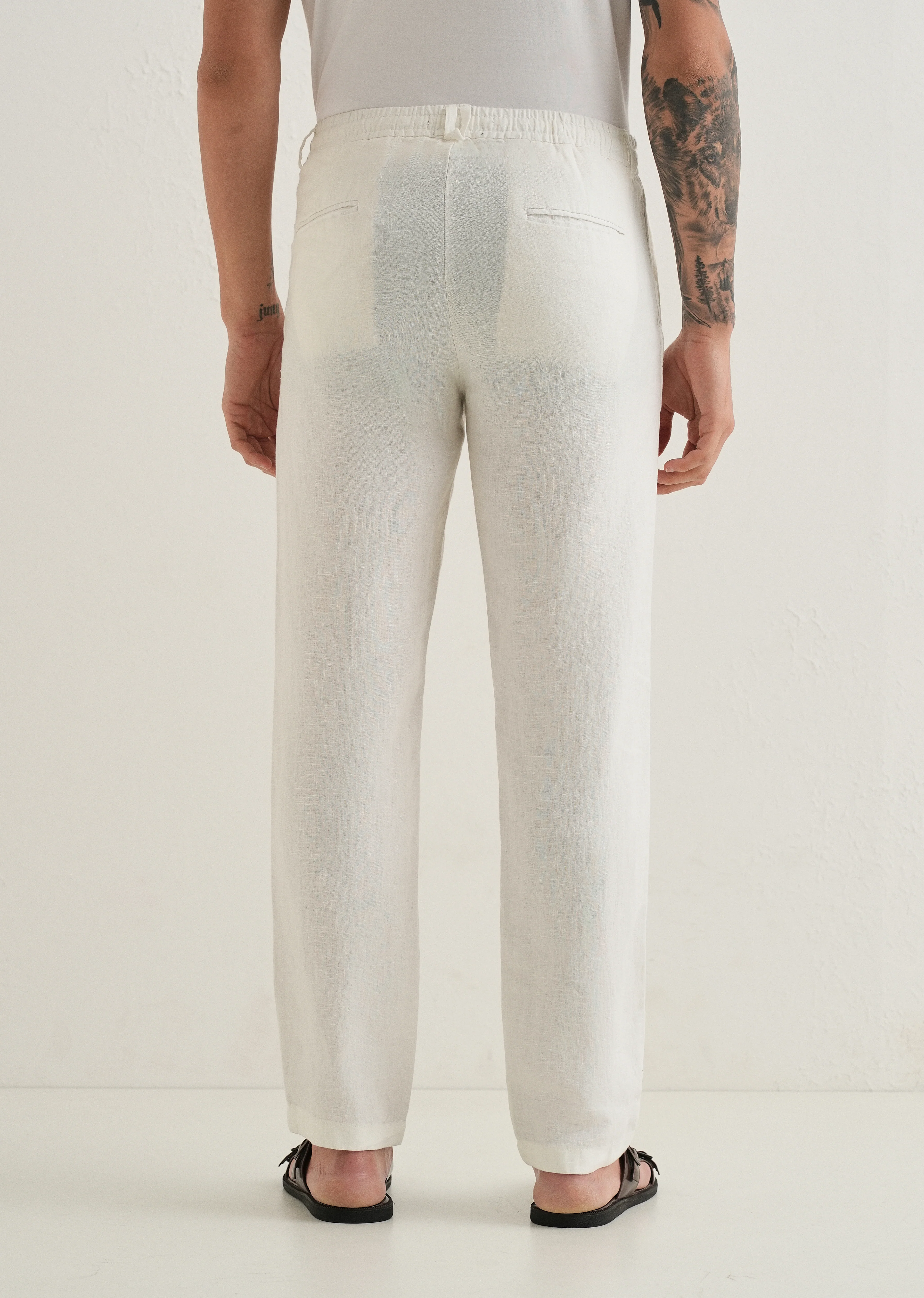 Opal White Linen Pant - Image 2