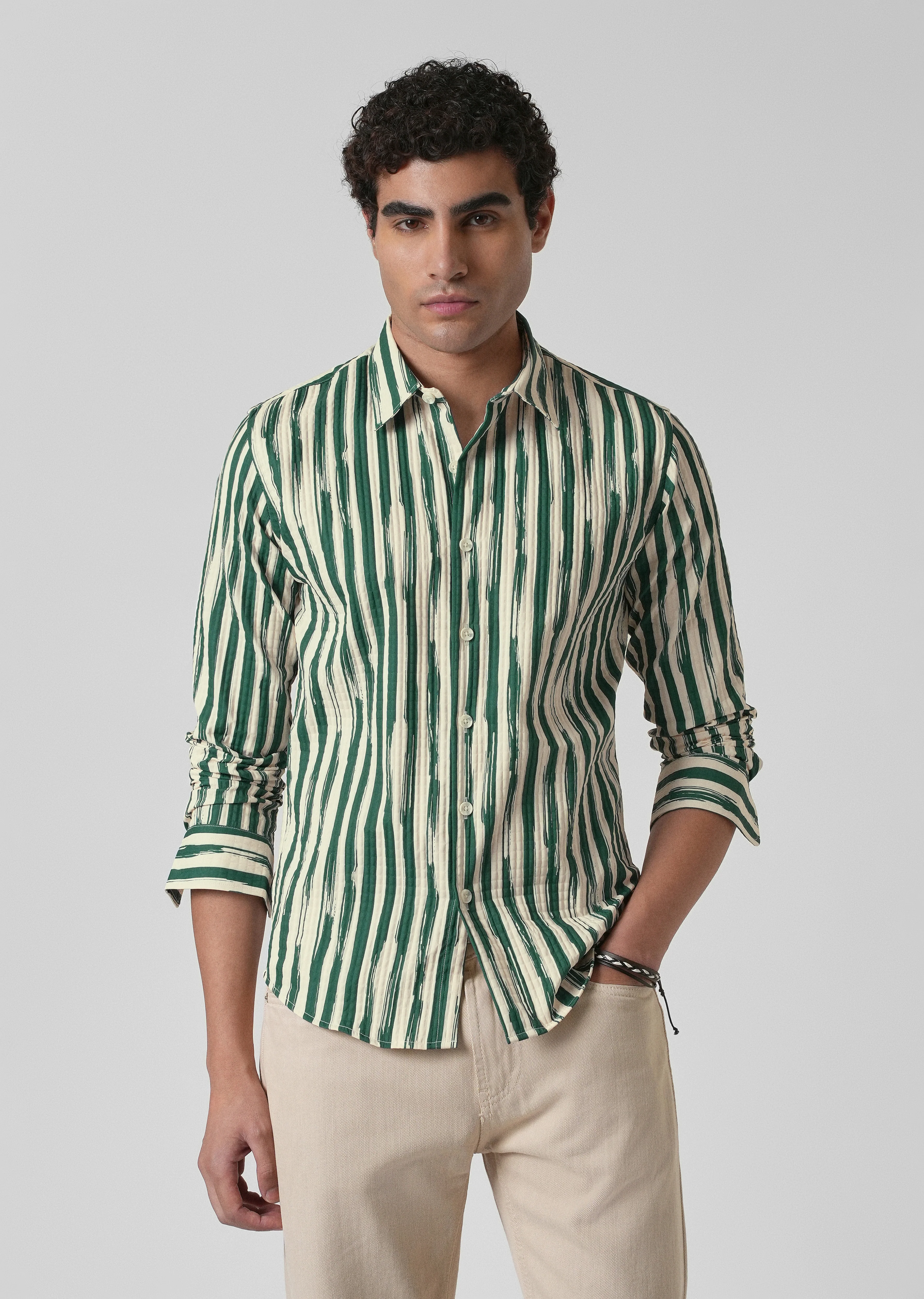 Pine Stroke Puff  Shirt