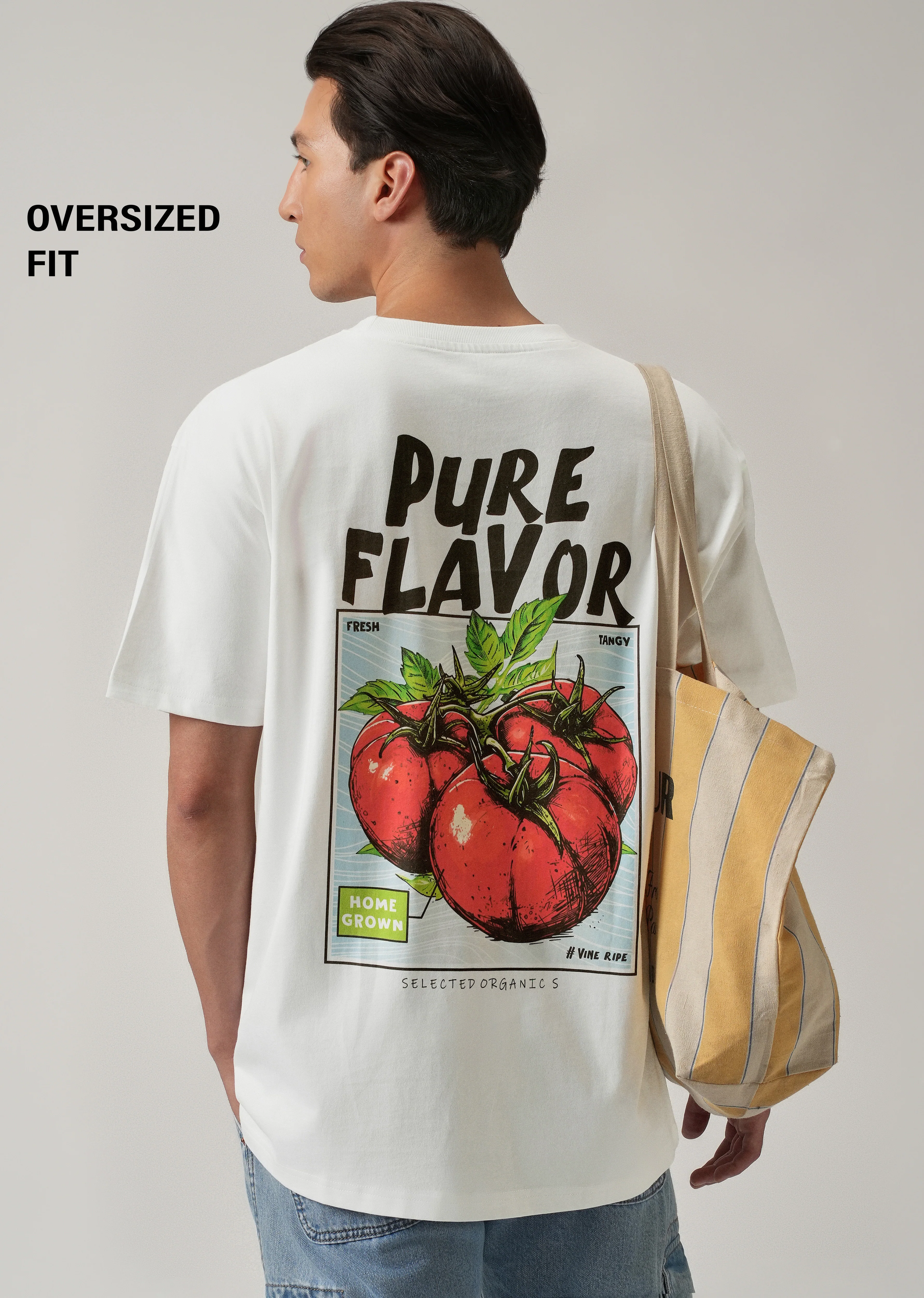 White Back Print Oversized T-shirt